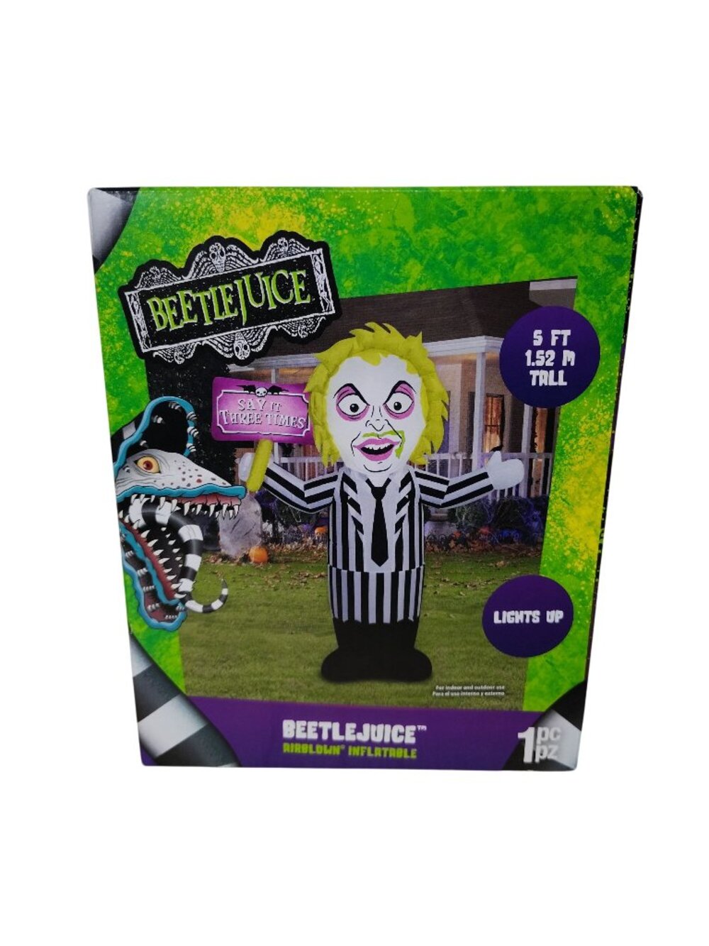 Beetlejuice Airblown Inflatable 5 Ft Halloween Outdoor Yard Decor Gemmy New